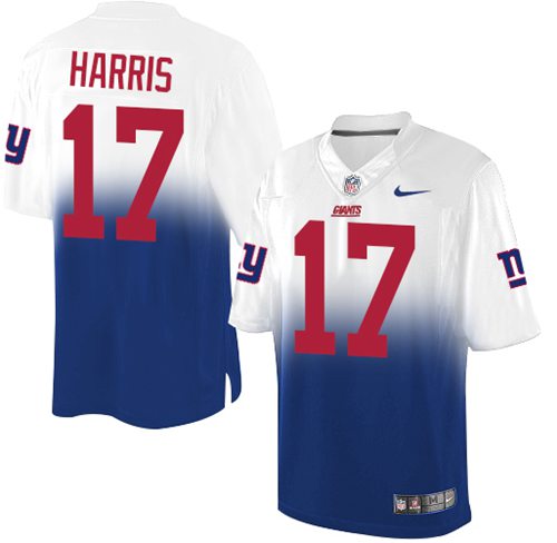 Nike Giants #17 Dwayne Harris Royal Blue/White Men's Stitched NFL Elite Fadeaway Fashion Jersey - Click Image to Close